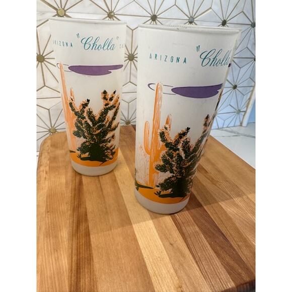Vintage Blakely Oil & Gas Arizona Frosted Juice Glasses | Collectible | Set of 3 - Picture 3 of 8